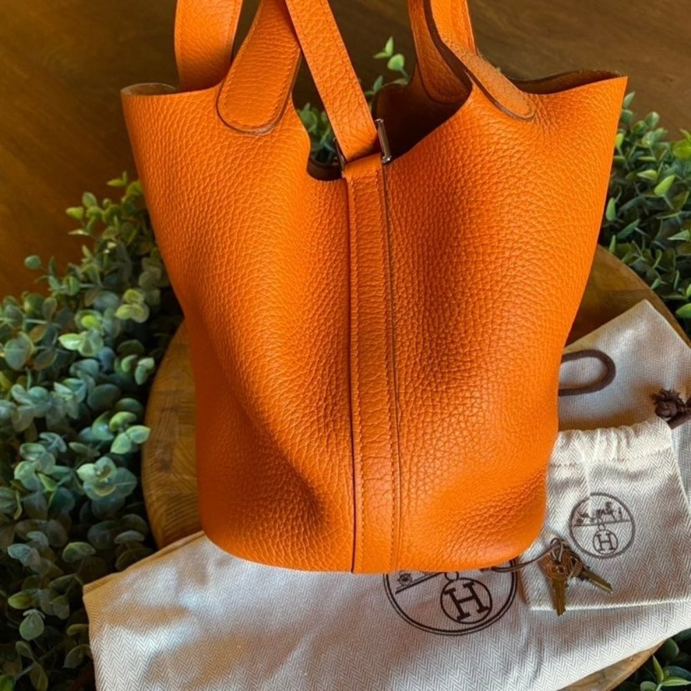 SOLD Hermes Clemence Picotin Lock 22 Leather Satchel - Picture 3 of 12